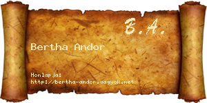 Bertha Andor névjegykártya